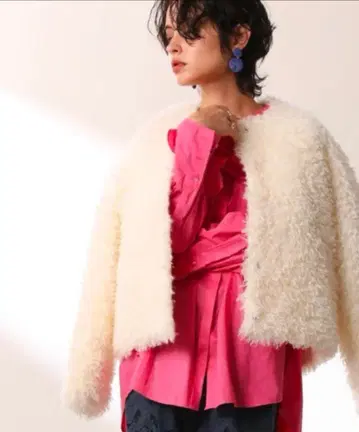 Limue 컬 퍼보아 리버시블 2WAY 블루종