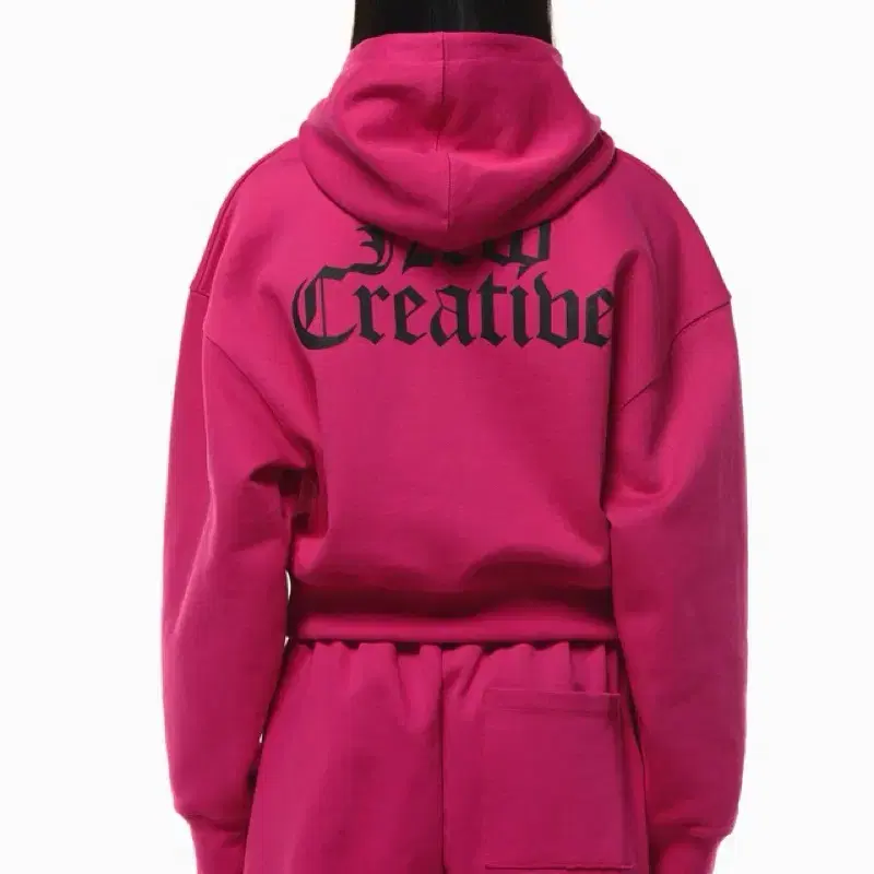 커렌트 후드 핑크 NEW CREATIVE CROP HOODIE