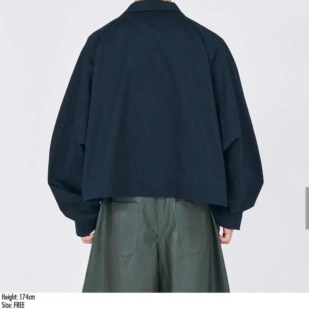 Batwing Cotton Short Jacket [NAVY]