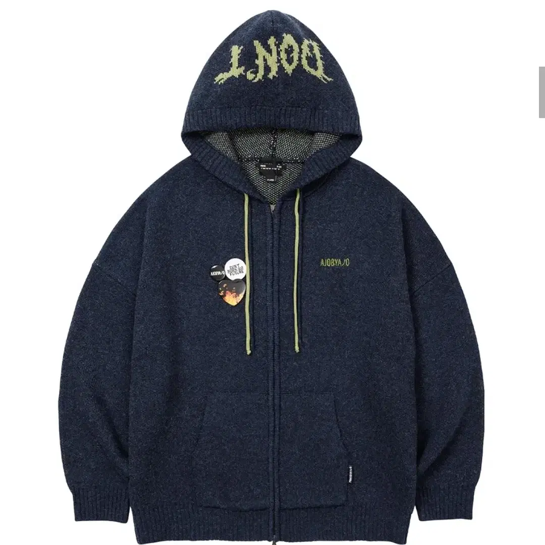 DBOF Wool Knit Zip-Up Hoodie [NAVY]