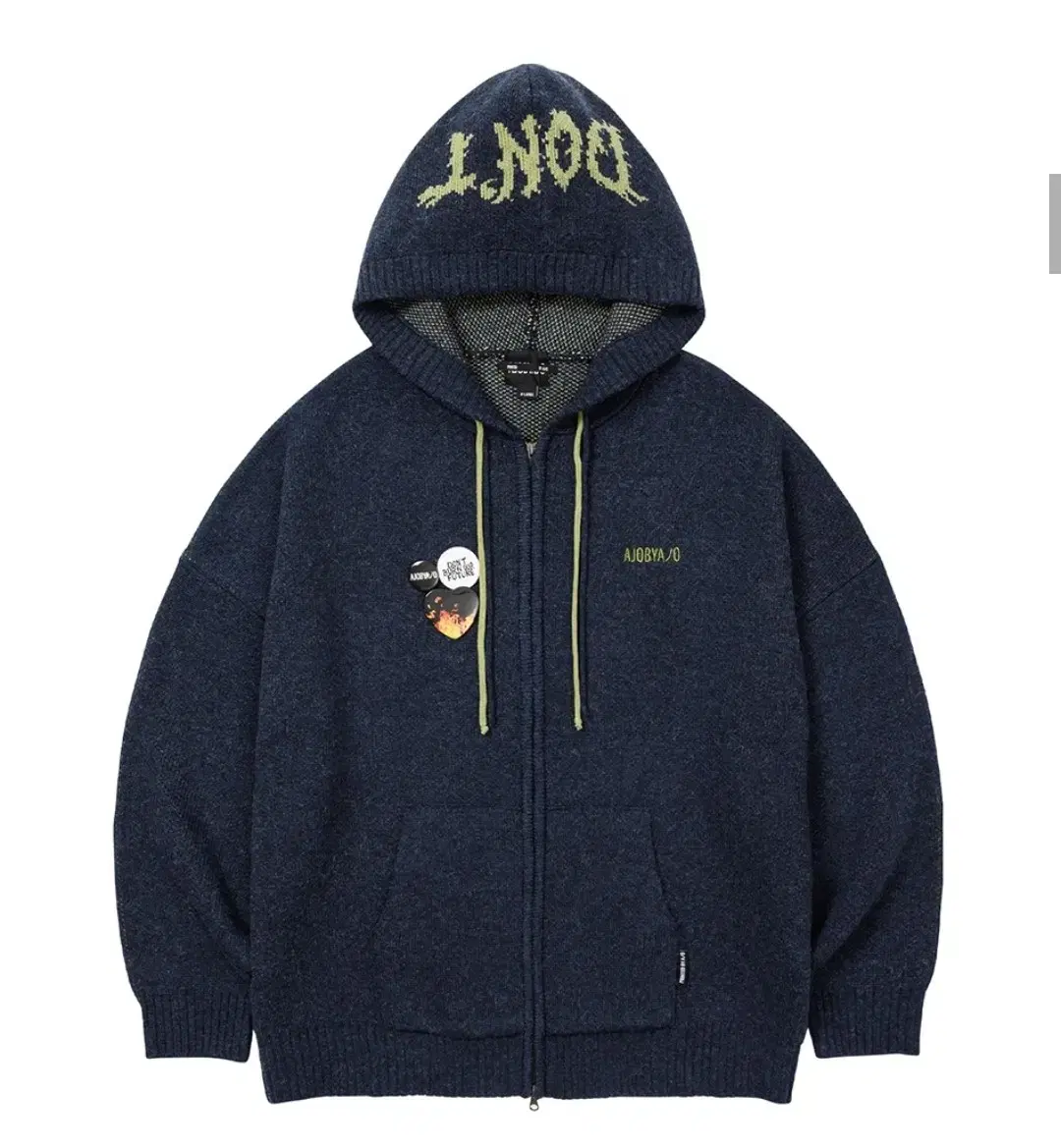 DBOF Wool Knit Zip-Up Hoodie [NAVY]