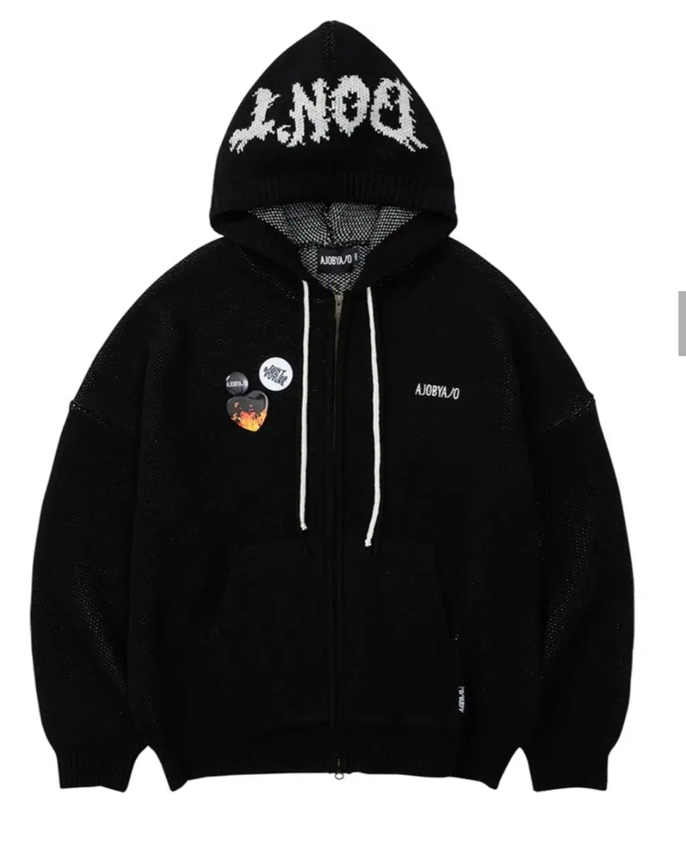 DBOF Wool Knit Zip-Up Hoodie [BLACK]