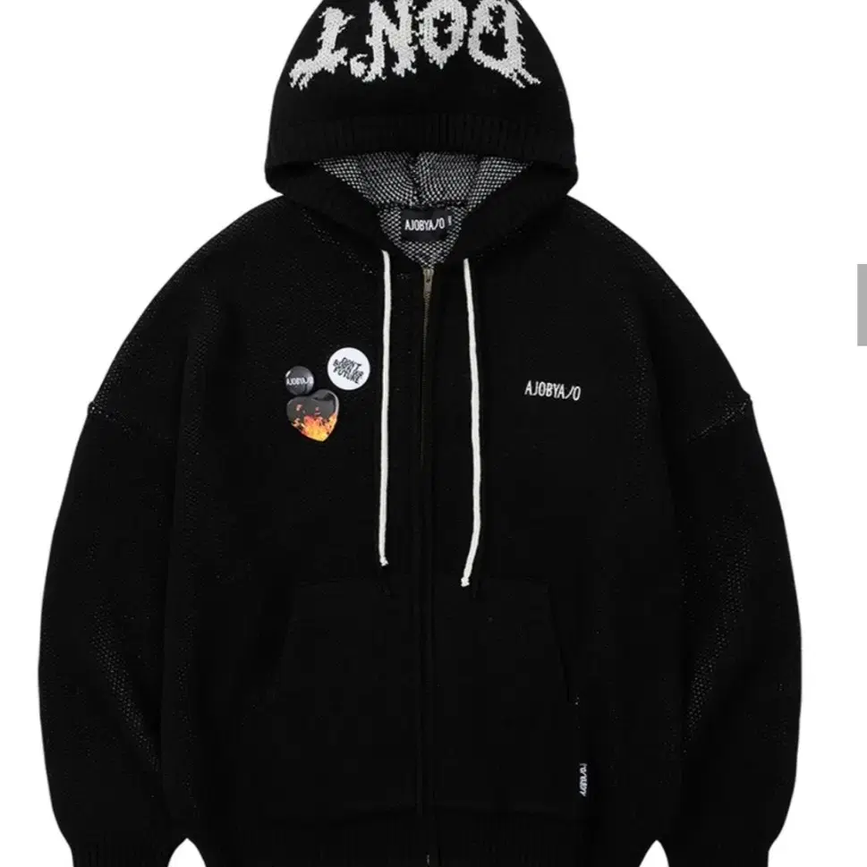 DBOF Wool Knit Zip-Up Hoodie [BLACK]