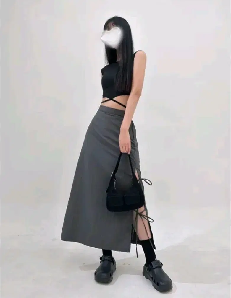 나일론 롱 스커트 새상품 (정가 28,000)