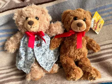 곰돌이 인형 봉제 인형 2종 세트 레드 리본 포함