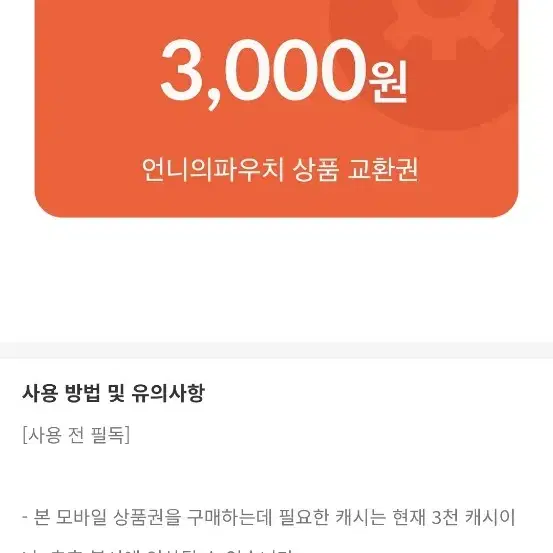 언니의 파우치 상품권 3천원