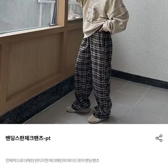 체크 데일리 팬츠 (베이지브라운) 만원