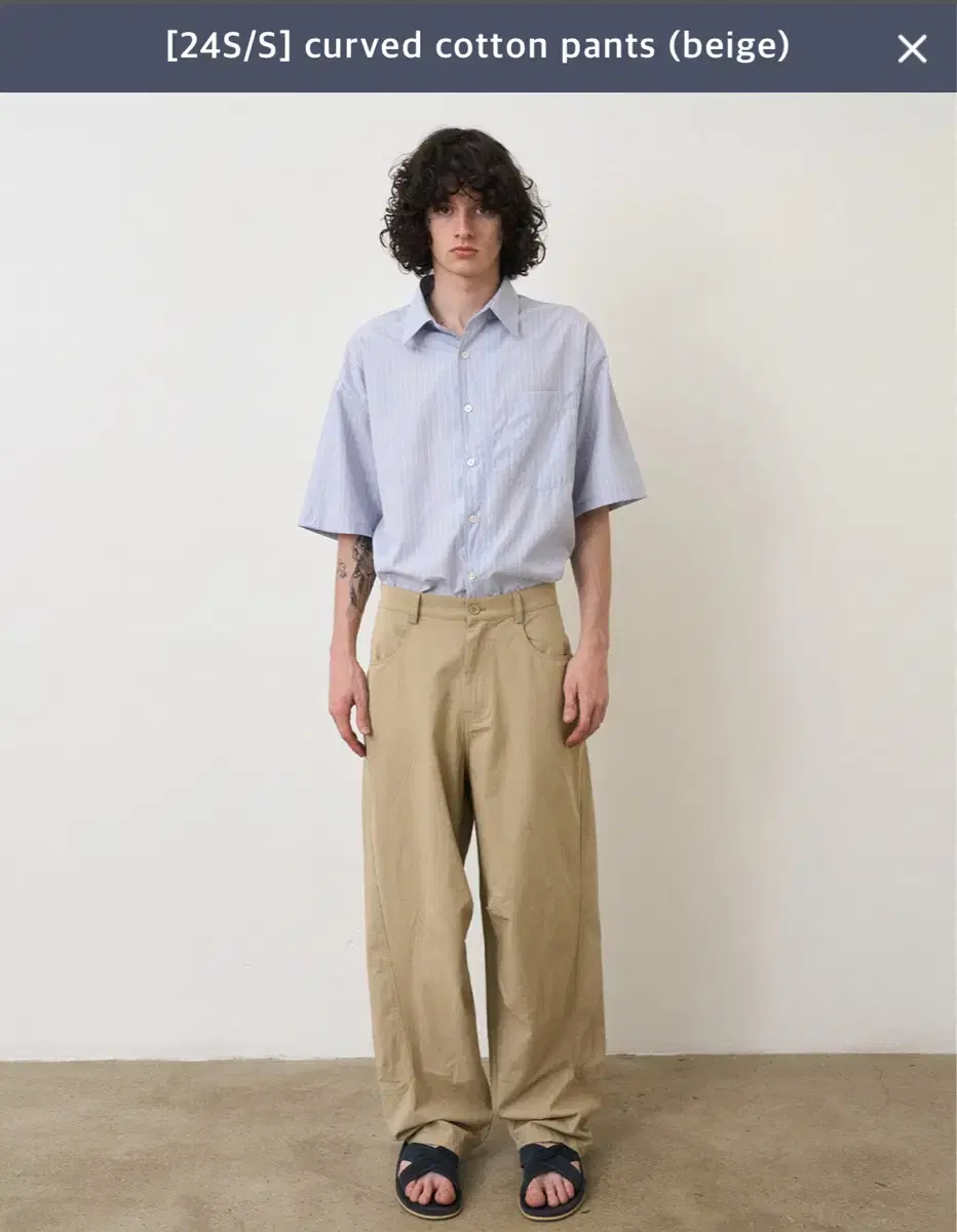 노운 24ss curved cotton pants (beige) 0사이즈