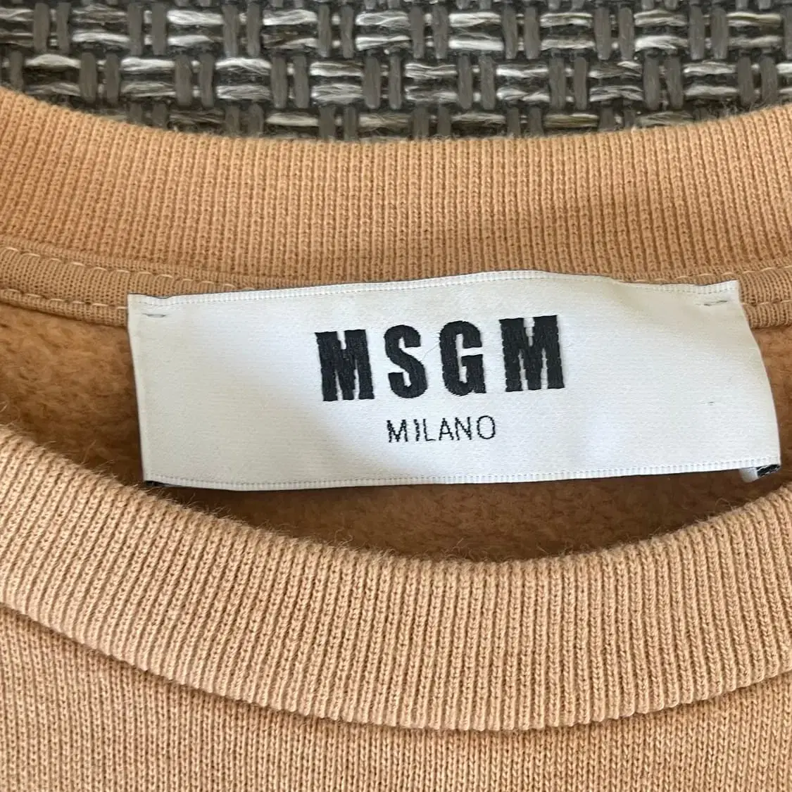 MSGM 브라운 패치패턴 기모 맨투맨