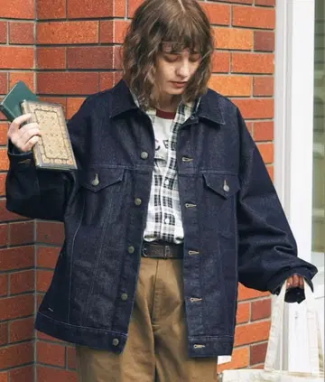 모노마트 여성 빅 실루엣 신치백 디자인 데님 재킷