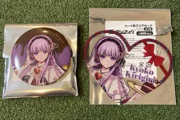 단간롬파 마네키네코 캔뱃지 하트 모양 클리어 카드 무키키리히코코