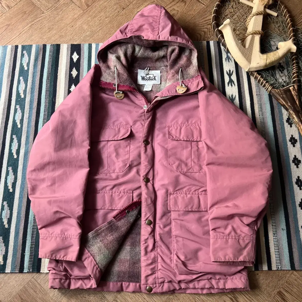 [M]80's Woolrich USA 핑크 마운틴 파카