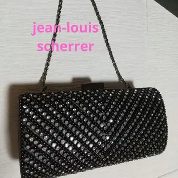 jean-louis scherrer 비즈 장식 블랙 클러치백