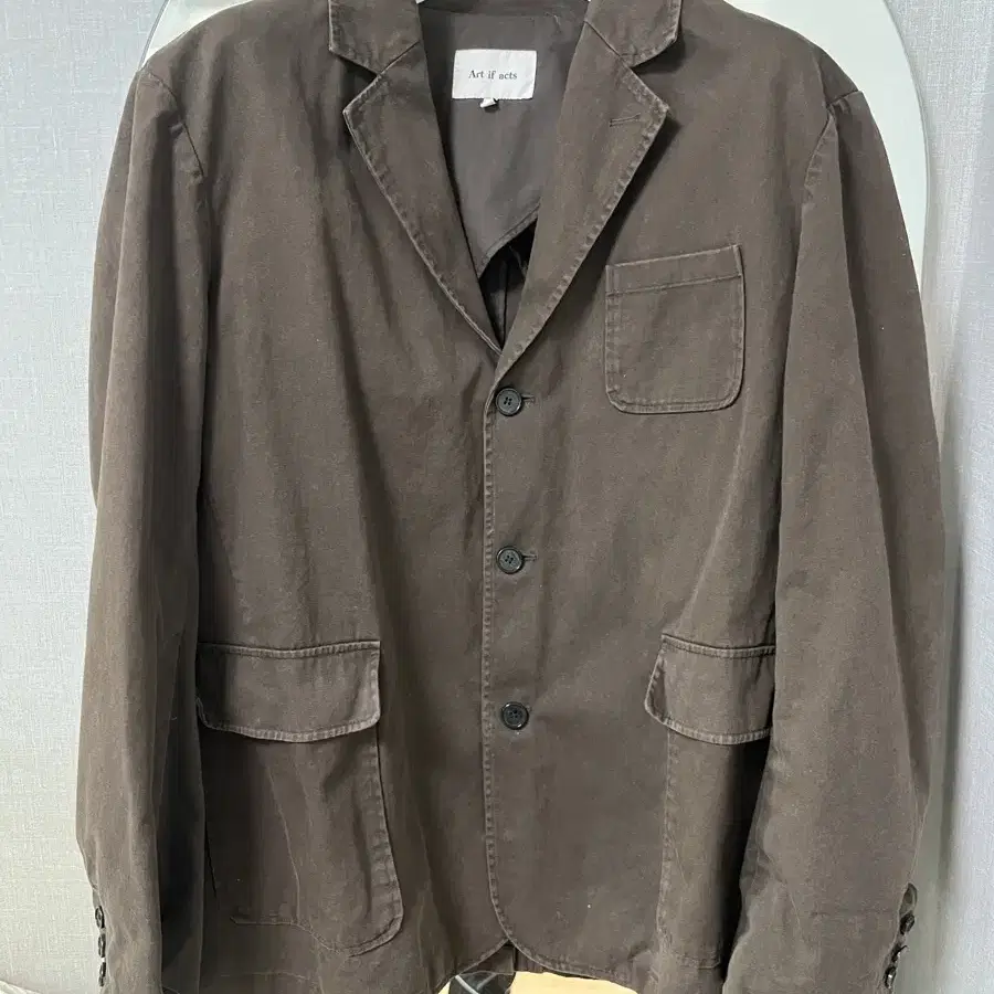 아트이프액츠 - Washed 3 Button Blazer_Brown L