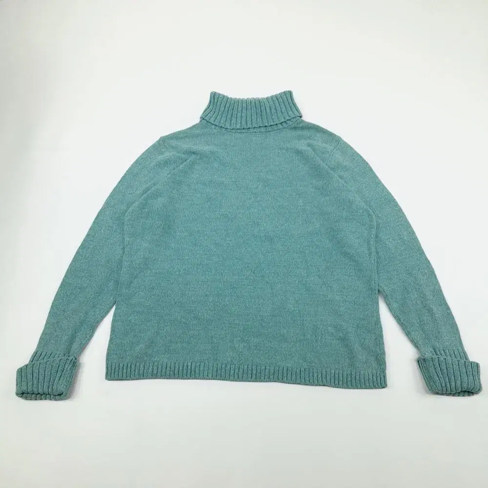 (Cr056)XL 엘엘빈 에메랄드그린 터틀넥 니트 스웨터knit