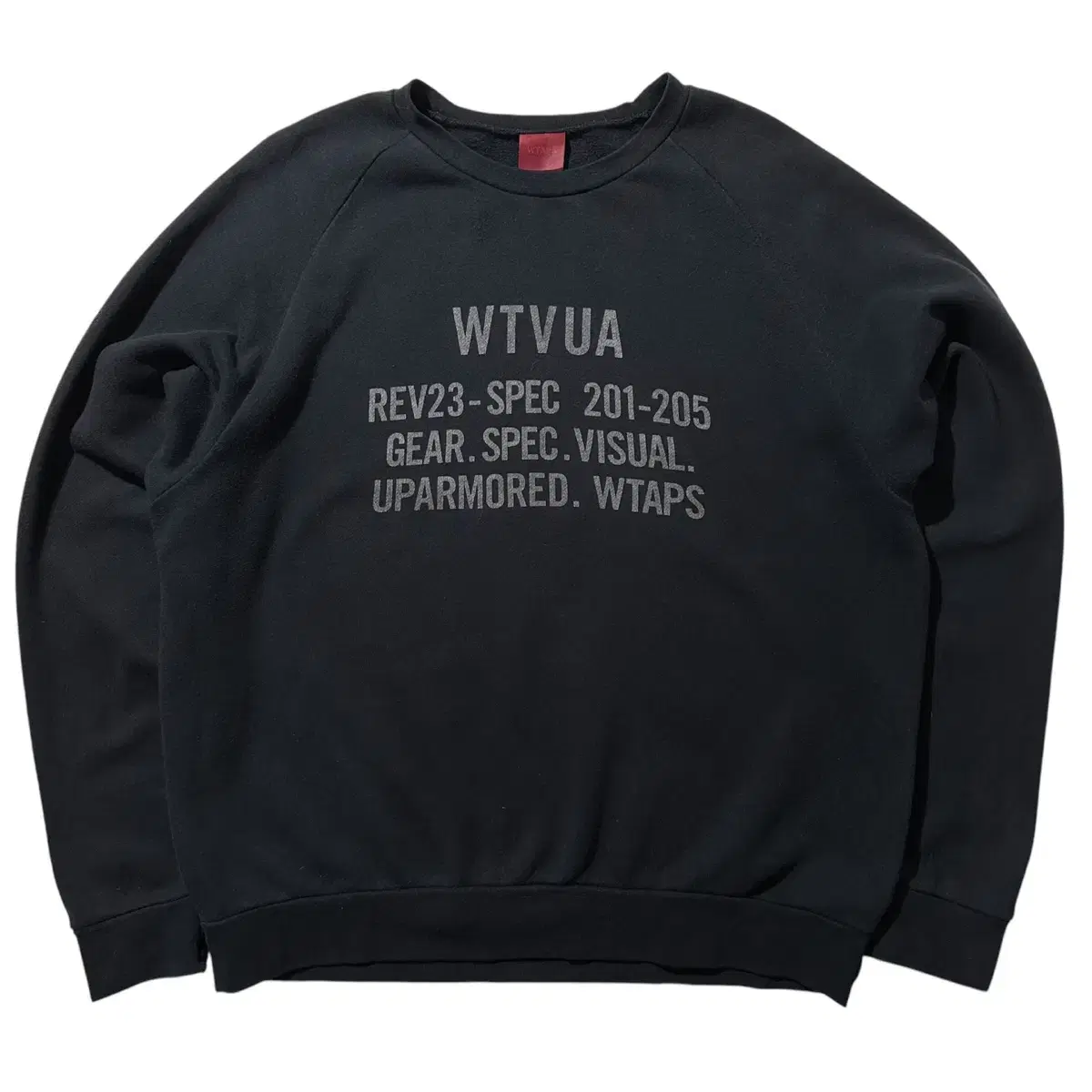 [L-XL] WTAPS 더블탭스 스펠아웃 맨투맨 블랙