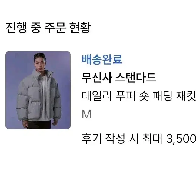 택도 안뗀 무신사스탠다드 패딩(m)