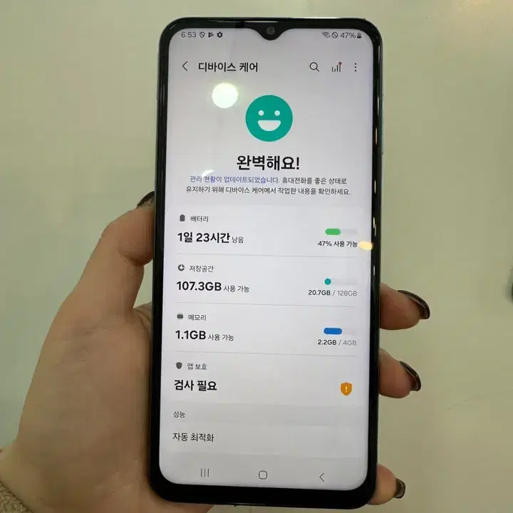 보증기간O)갤럭시버디2 블루 128GB/H598