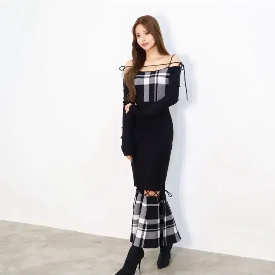 Randy String core plaid 원피스 스나계 일브