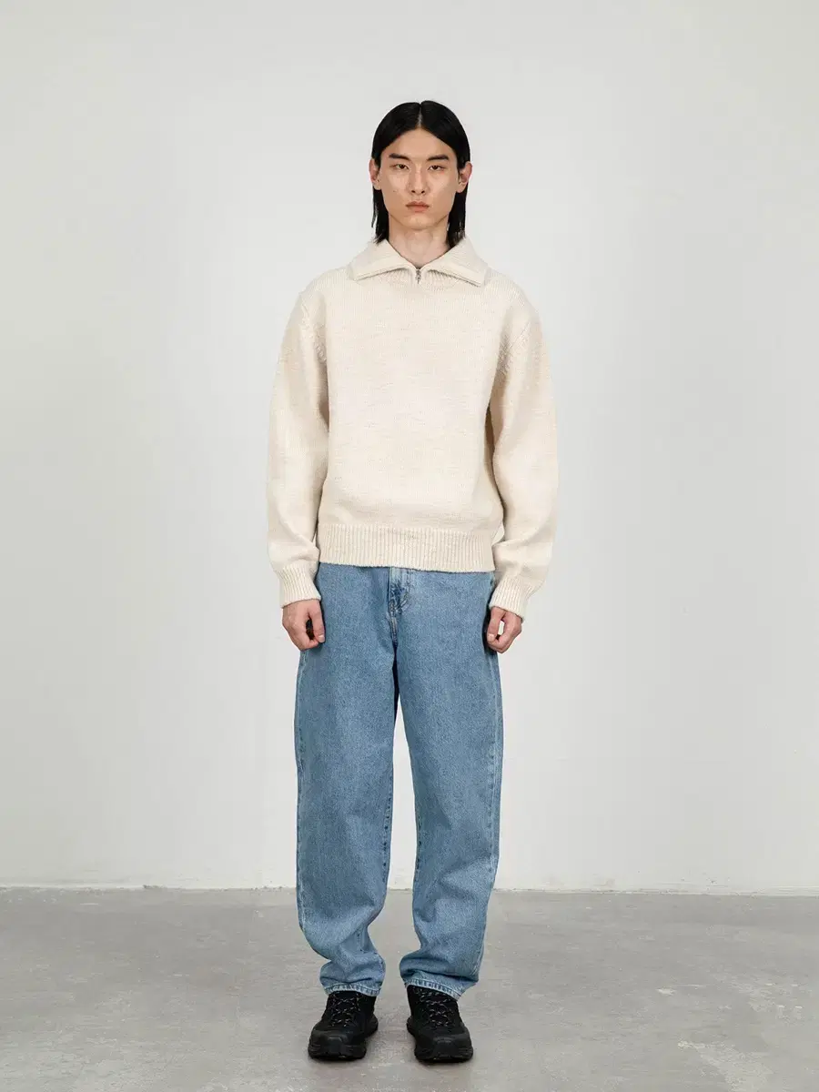 AMOREPACIFIC Half-Zip Knit ECLU M size
