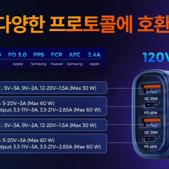 4포트 맥북충전 초고속 동급최강 투명 차량용충전기