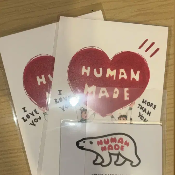 HUMAN MADE 키링 일본어버전 2개+엽서, 카드 자석