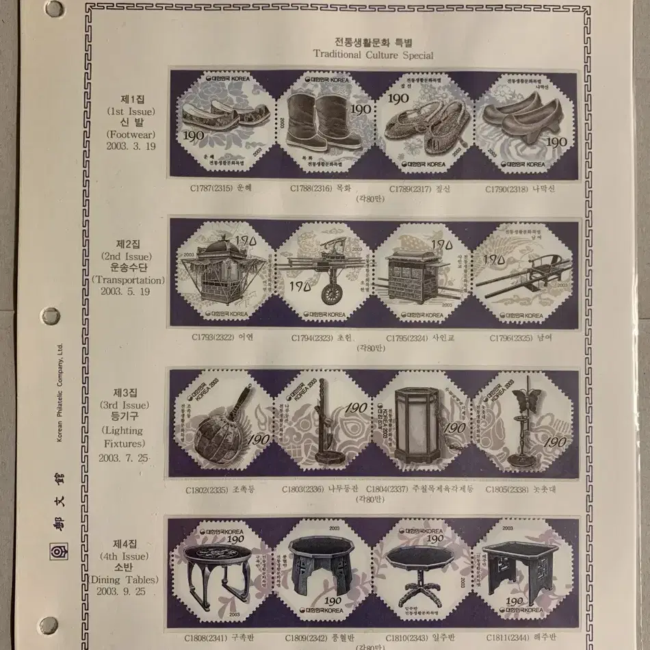 KPC-한국우표앨범 2003년 추록(완성품)