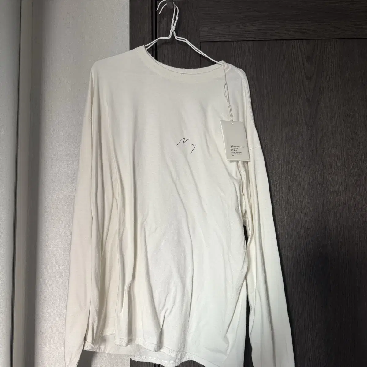 안셀름 25SS 엠브로다이드 L/S 티셔츠 화이트