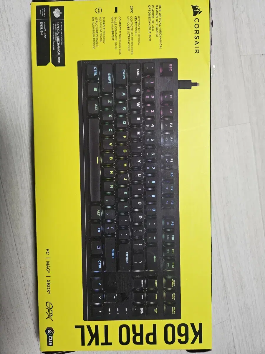 커세어 k60 rgb pro tkl 팝니다(단순개봉)