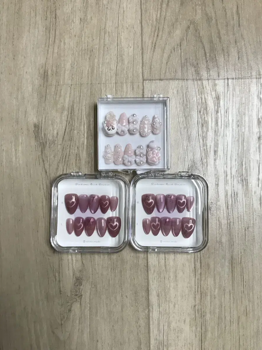 수제 네일팁 일괄판매 자석젤네일 핑크네일팁