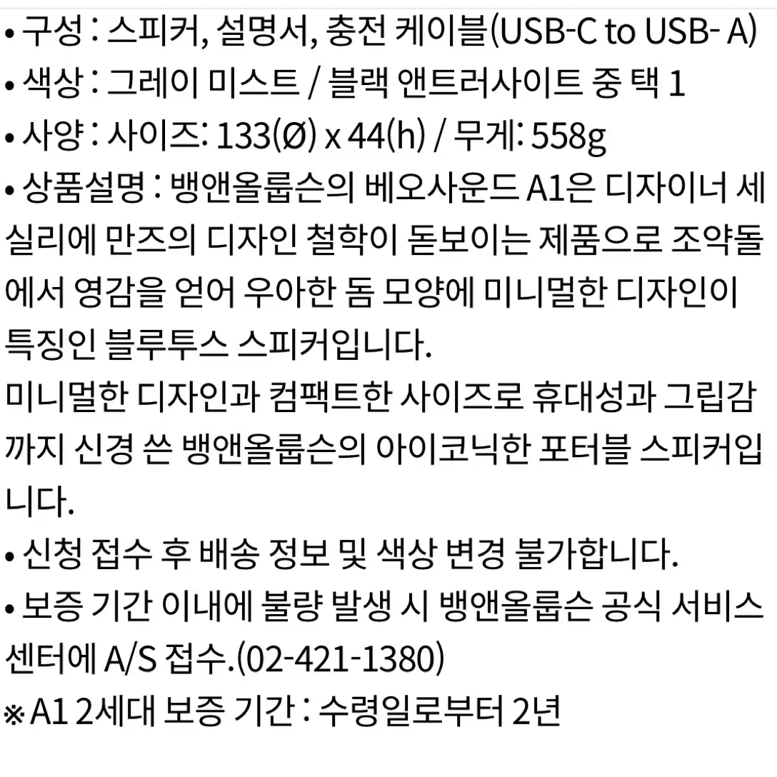 뱅앤올룹슨 BeoSound A1 2세대