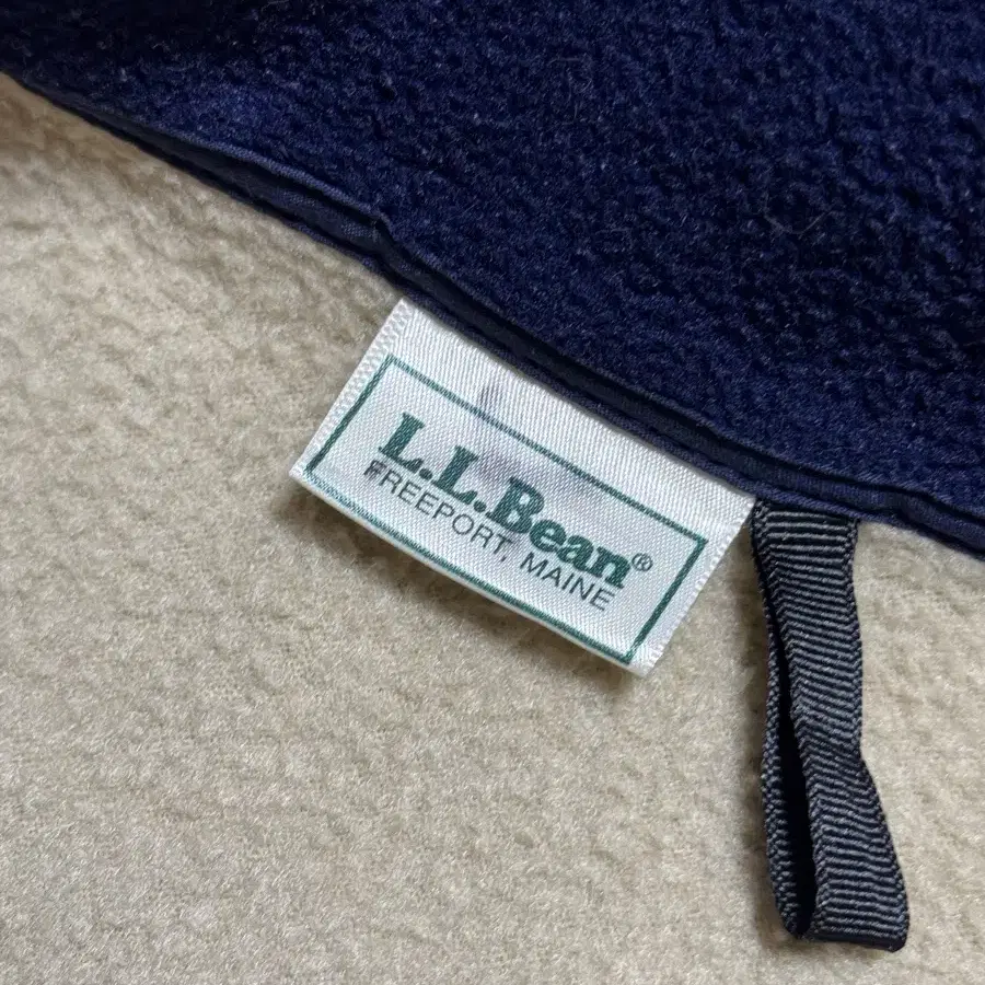 vtg ll bean 1/2 half zip fleece beige