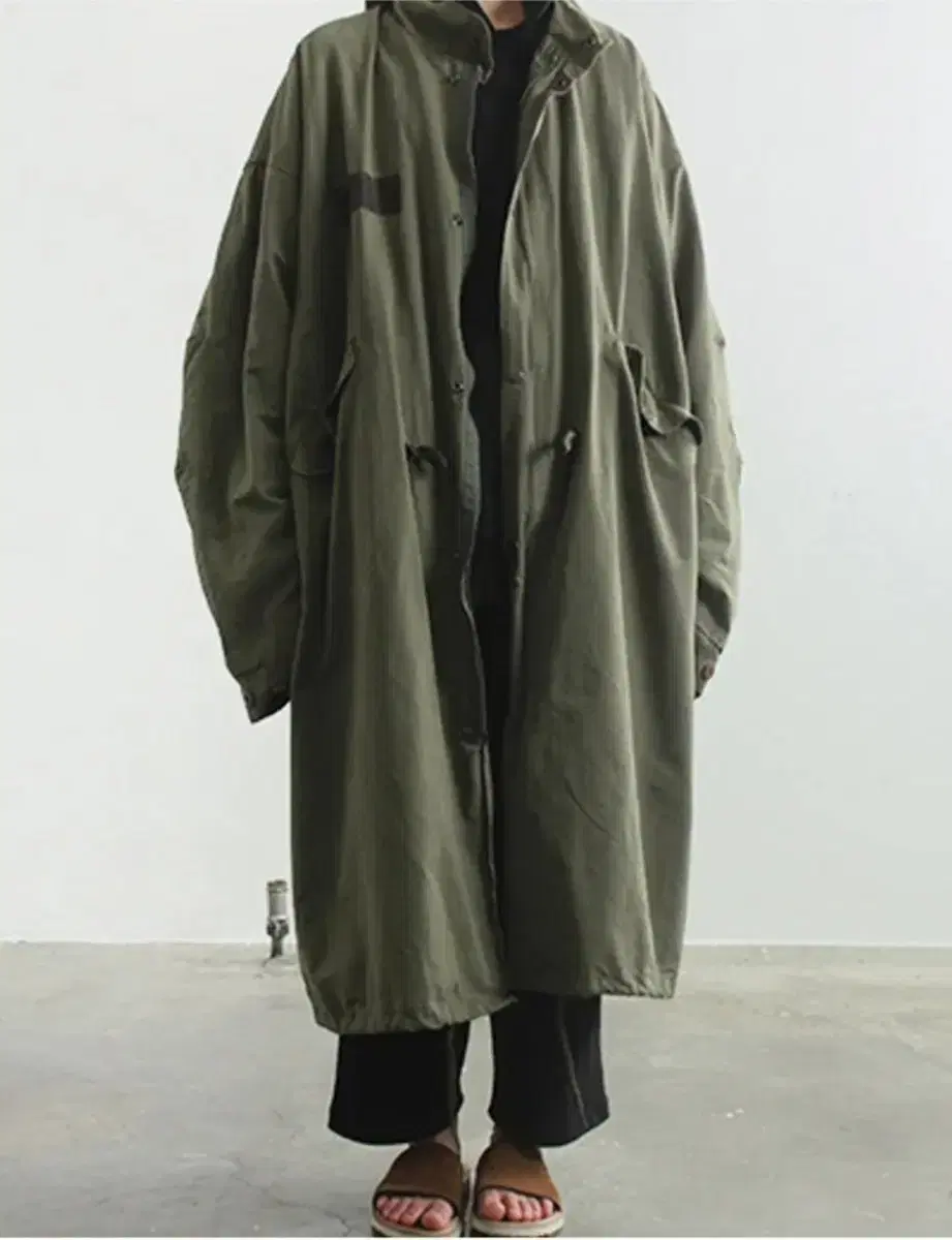 로컬맨션 야상 over fit safari long jacket