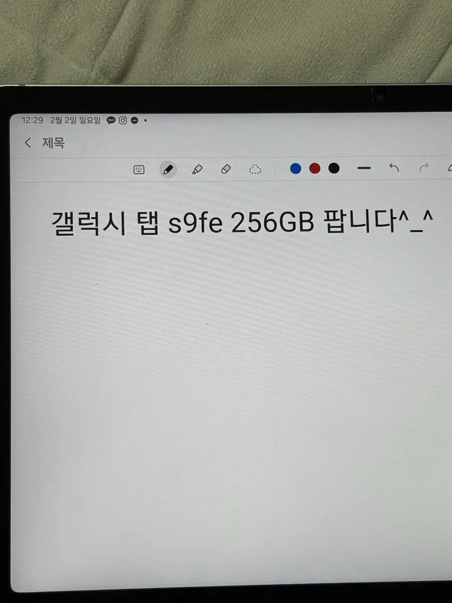 갤럭시 탭 S9 FE (Wi-Fi) 256GB 팝니다