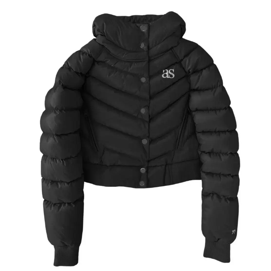 애즈온 SHORT PUFFER JACKET BLACK 숏패딩