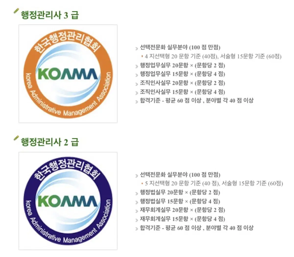 행정관리사 족보 (3급 2급 1,2차)