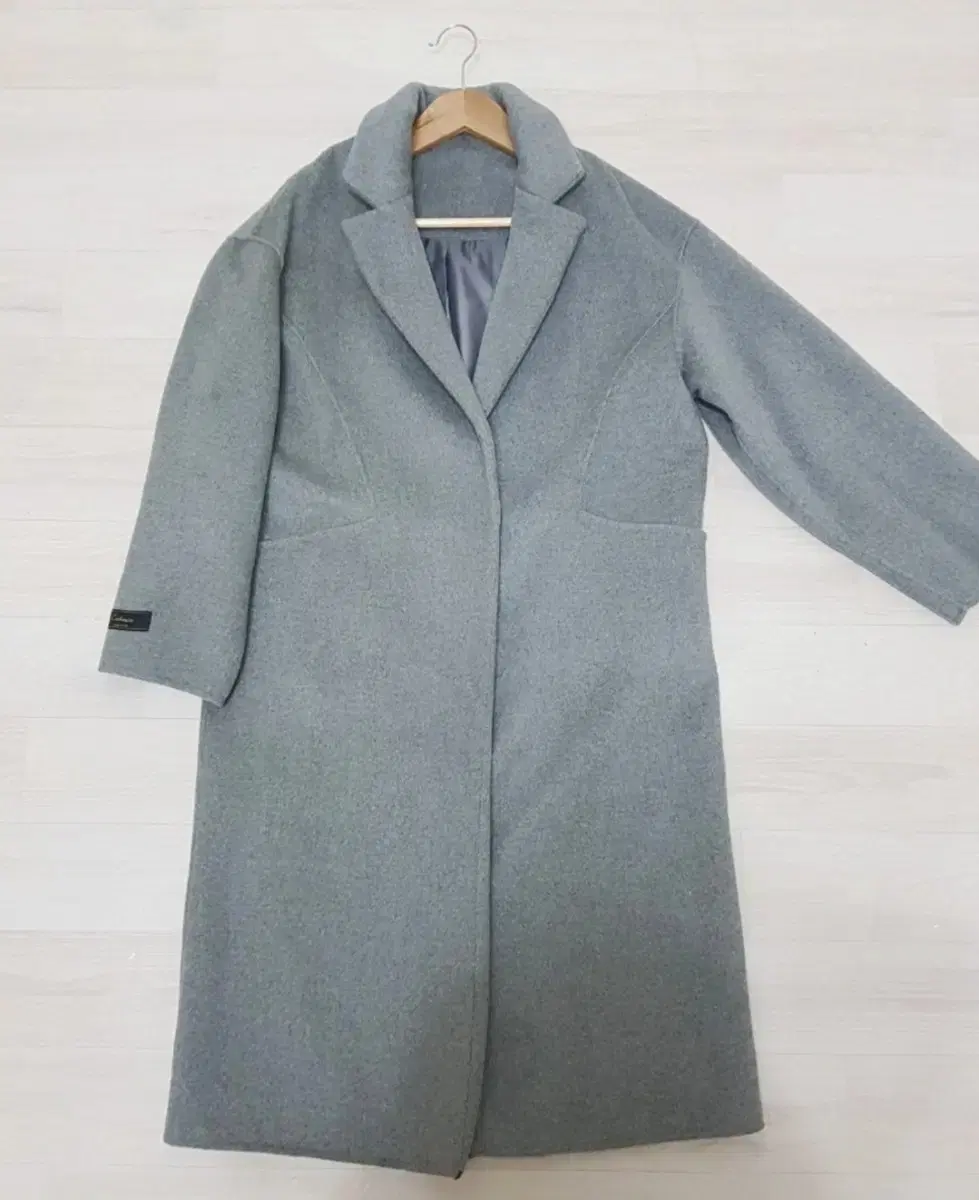 Women's wool coat, long coat, straight fit, gray wool (75%), cashmere (10%)