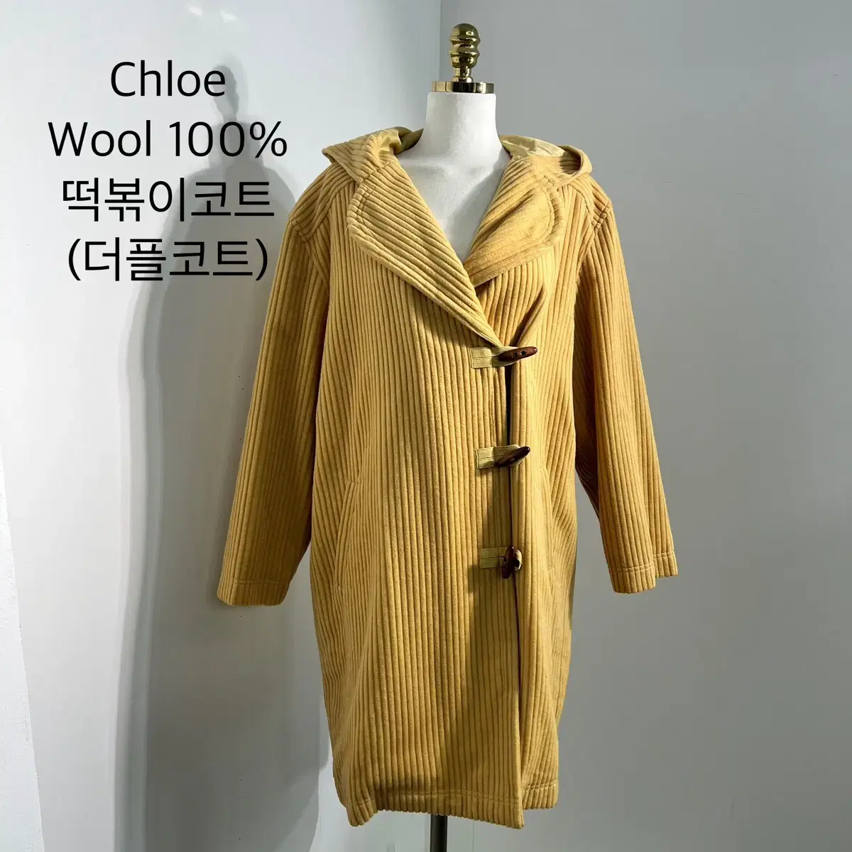 Chloe 끌로에 울100% 코듀로이 떡볶이코트 더플코트