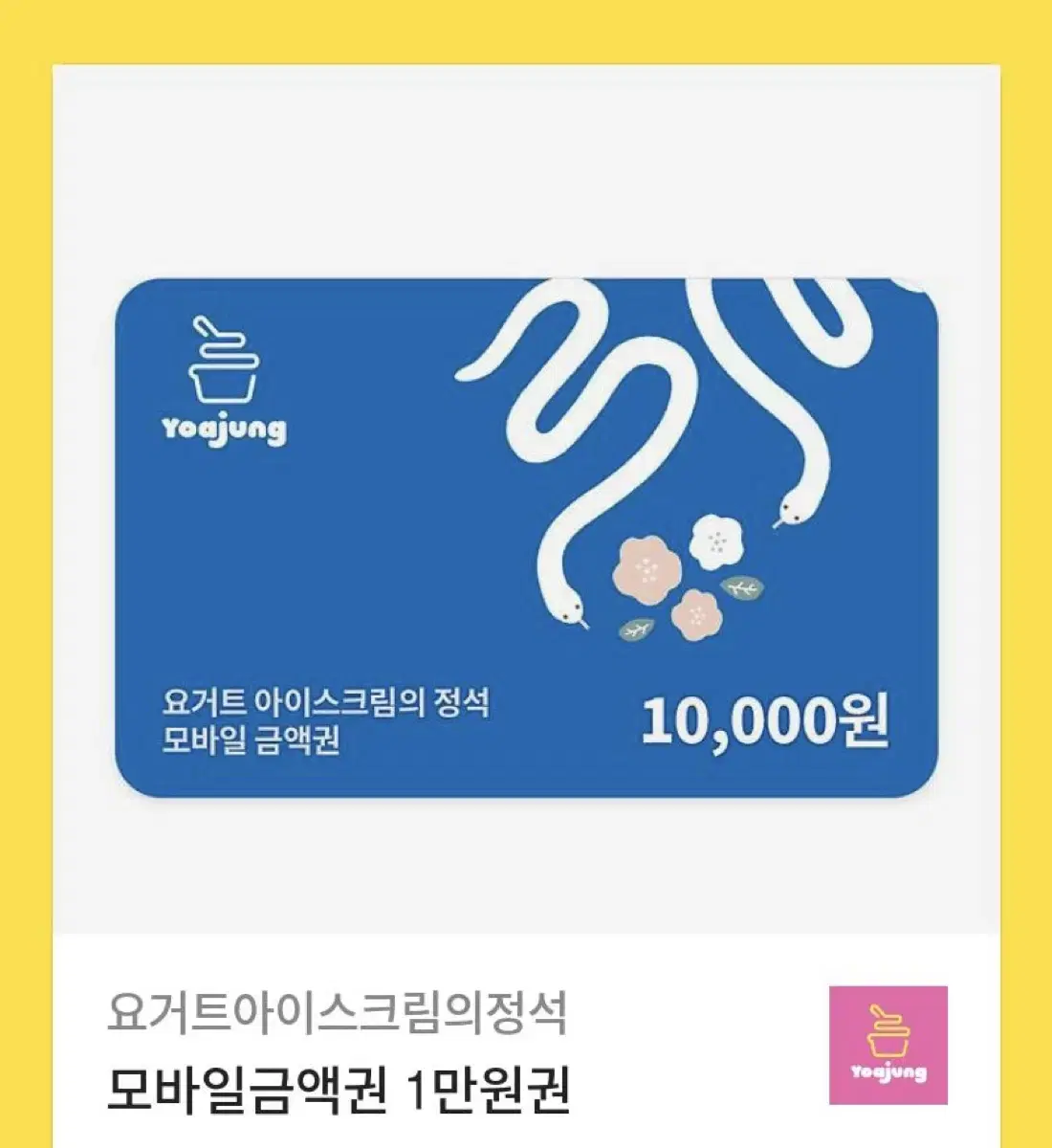 요아정 요거트아이스크림의정석 기프티콘 1만원권