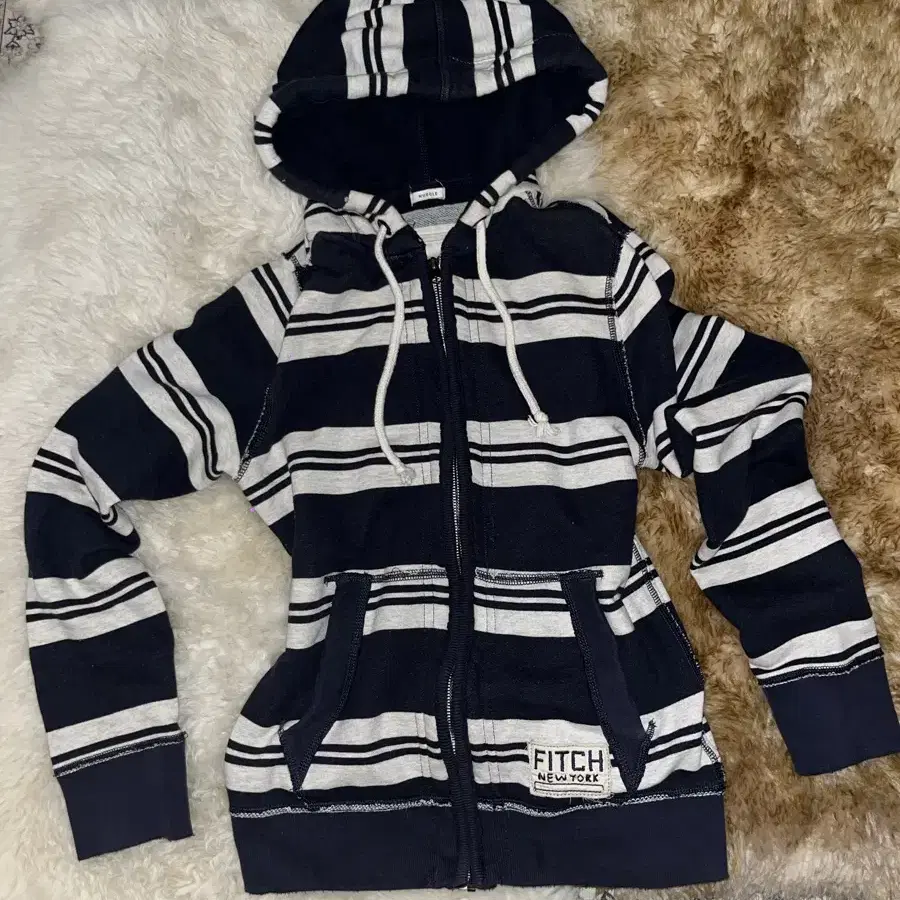 Abercrombie striped hooded zip-up