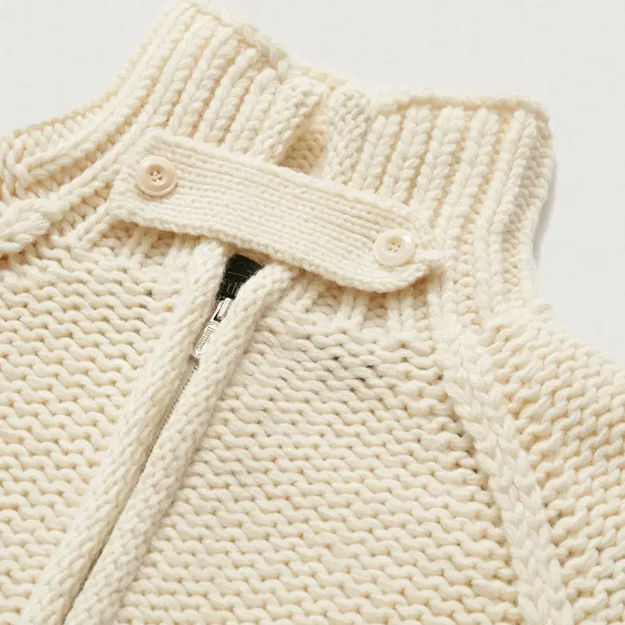 더바넷 soap zip-up knit cardigan ivory