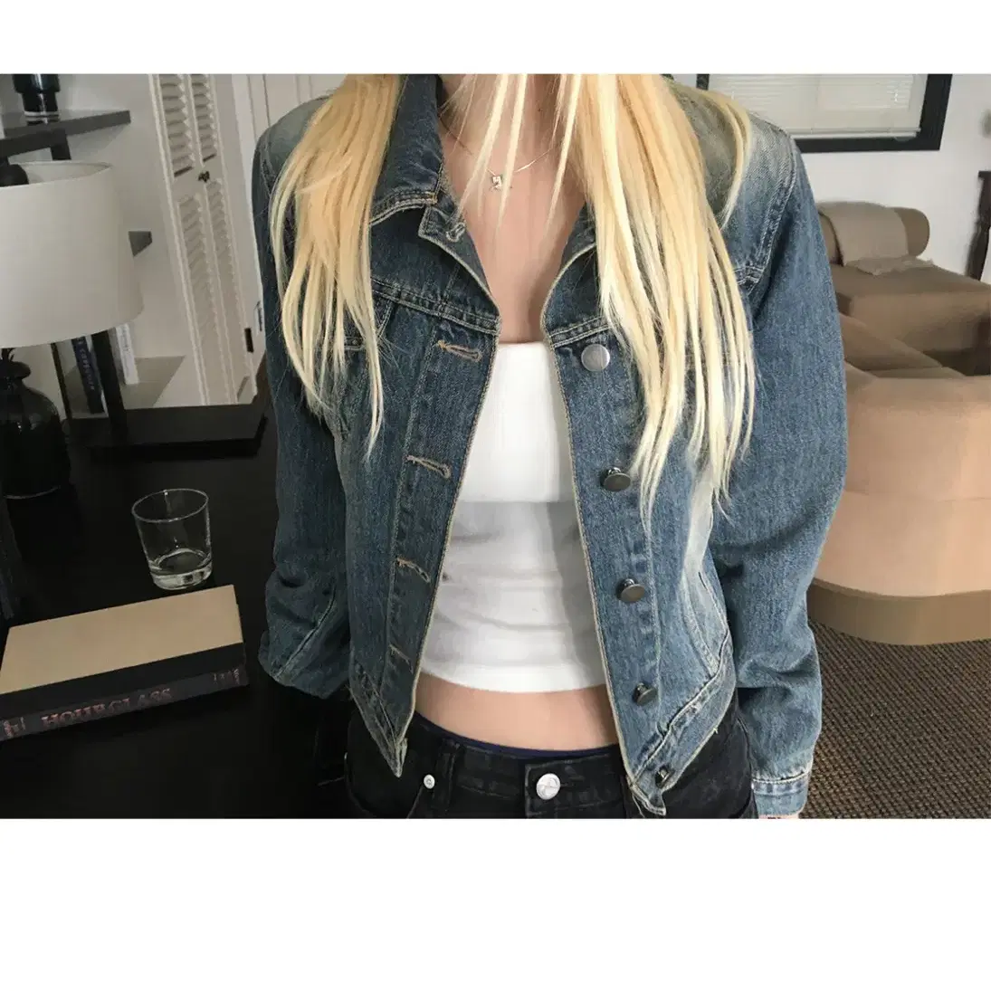 아워캐비넷 slim denim jacket