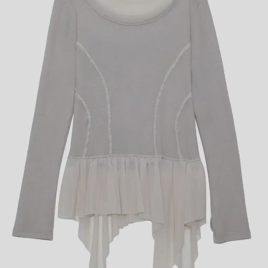 플레어업 Layered Lace Frill Long Sleeve Gray