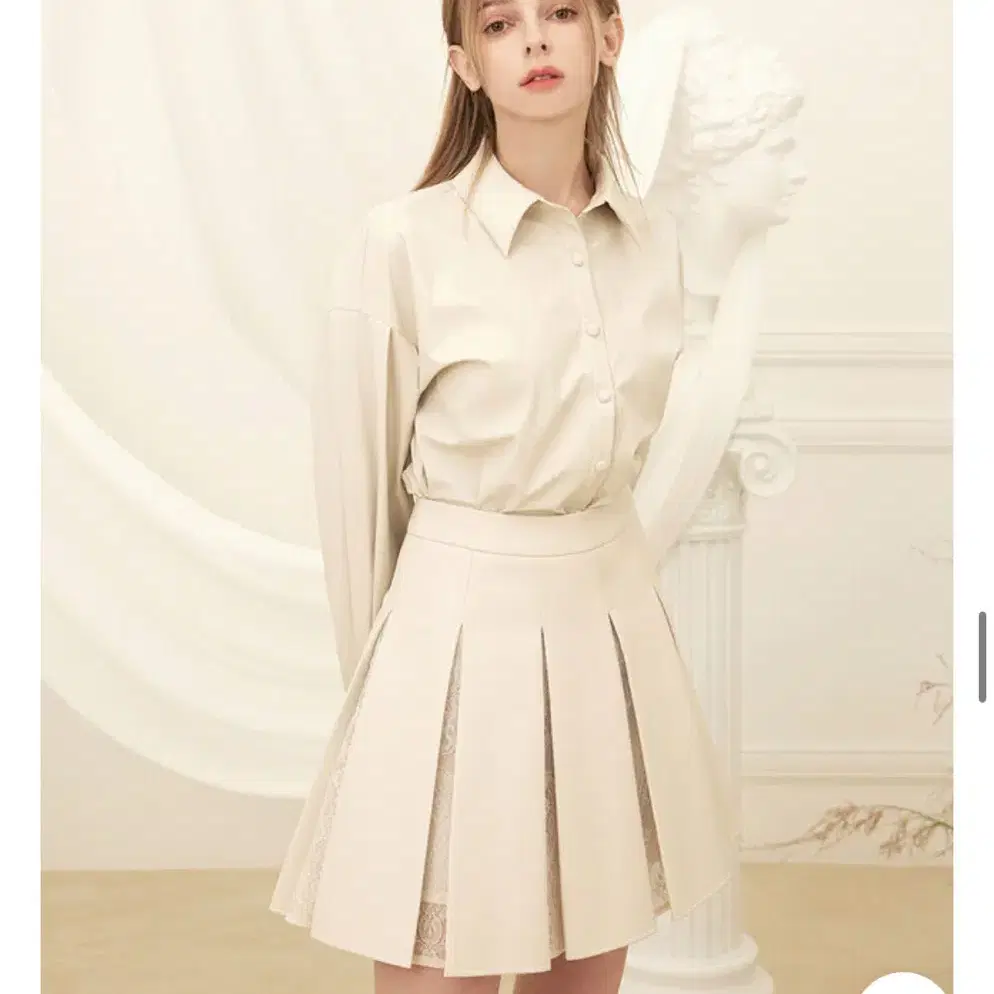 그레이스유 Camila Lace Leather Skirt