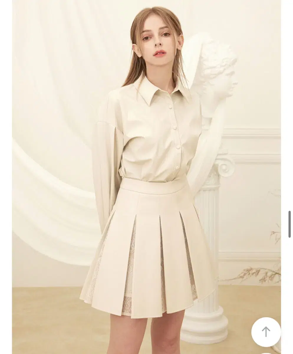 그레이스유 Camila Lace Leather Skirt