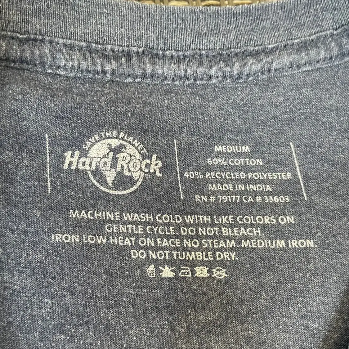 Hard Rock 하드락 네이비 프린팅 코튼 반팔티셔츠