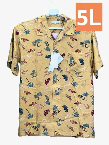 5 야자수 하와이 레이온 하와이 알로하 셔츠 알로하