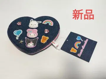 새상품 산리오 데님 와펜 접이식 거울 헬로키티 우사하나