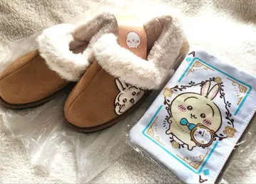 치이카와 (먼작귀) 보아 신발 M + 토끼 레피아 직조 파우치