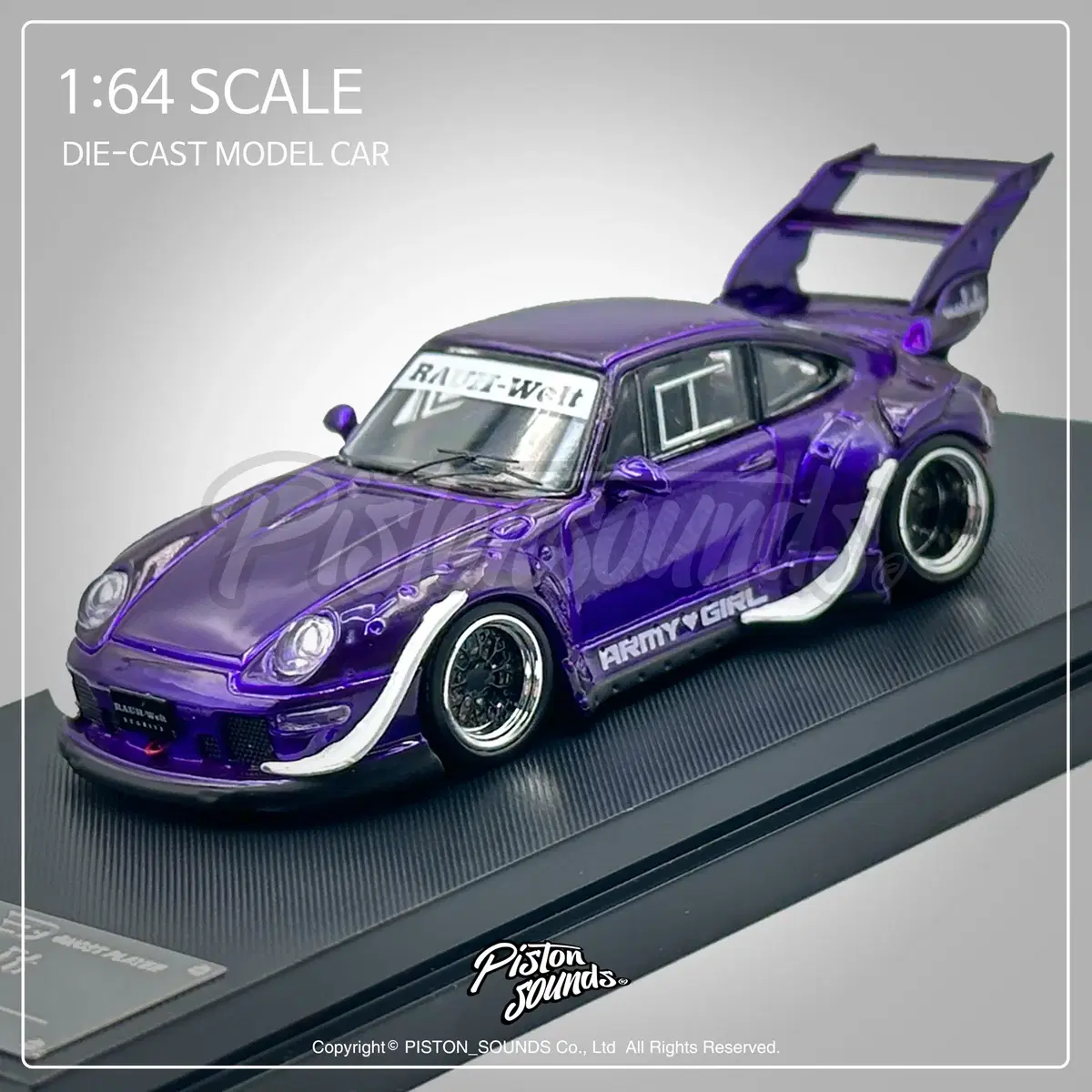 1:64스케일 포르쉐 993 RWB 로타나 카미와자윙 일렉트릭퍼플 컬러